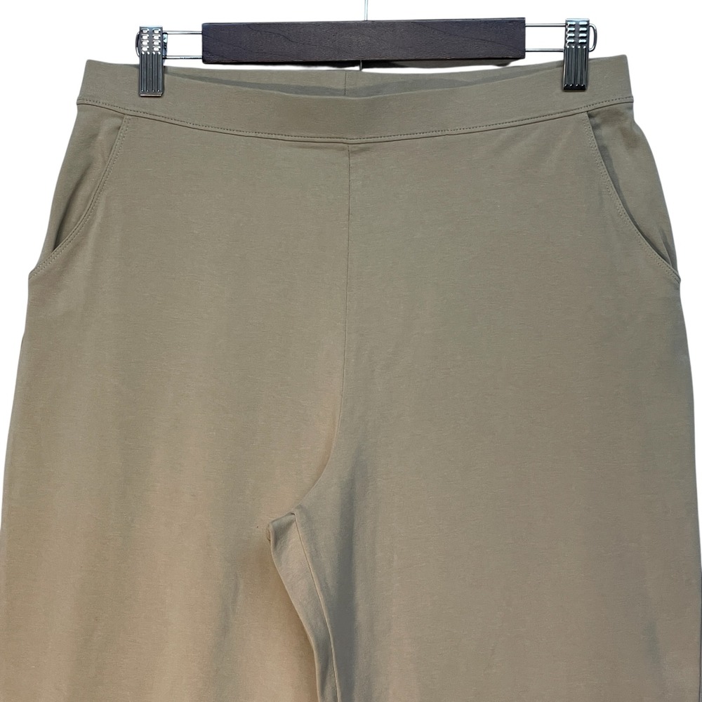 LL Bean Perfect Fit Pants Womens Medium Regular Khaki Tan Cotton Stretch 287678 - Picture 2 of 12